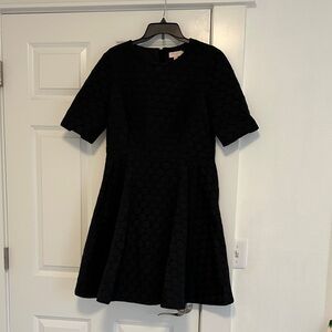 Ted Baker Black Textured Fit-and-Flare Dress